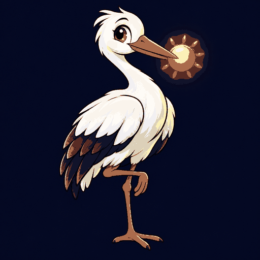 Tiny Sunrise Stork logo